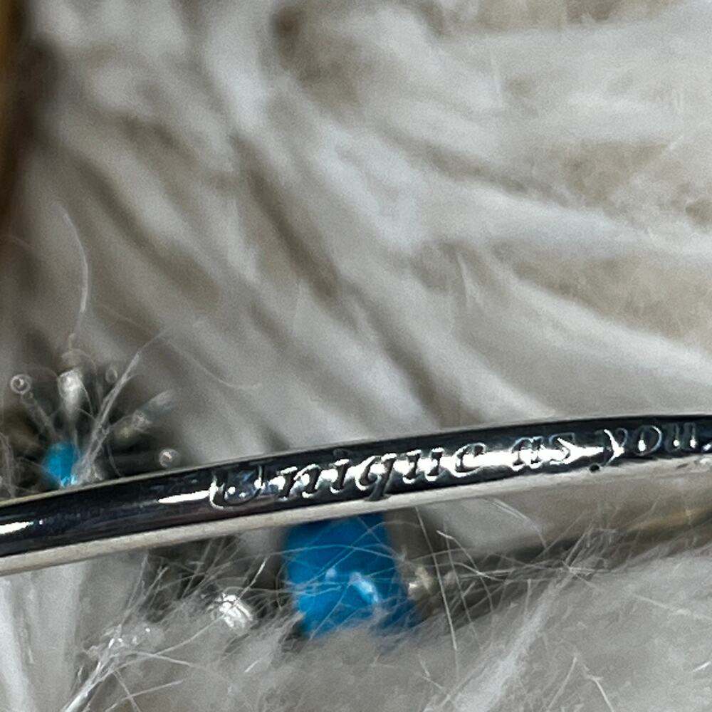 Pandora Limited Ed "Unique as You Are" Snowflake Bangle 925 Murano Blue Bead - Picture 10 of 16